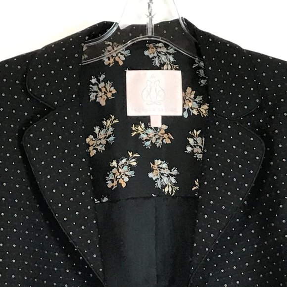 Size 6 Rebecca Taylor Wool Blend Polka Dot Blazer - Picture 2 of 3